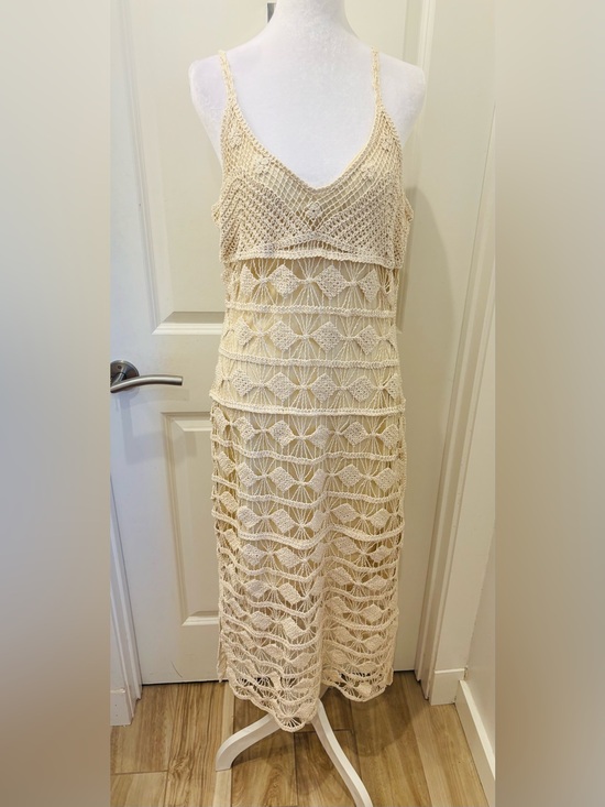 Rebellion Again Dresses & Skirts - NWT REBELLION Cream Crochet Maxi Dress - Lightweight Summer Cover-Up- L